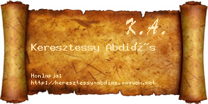 Keresztessy Abdiás névjegykártya